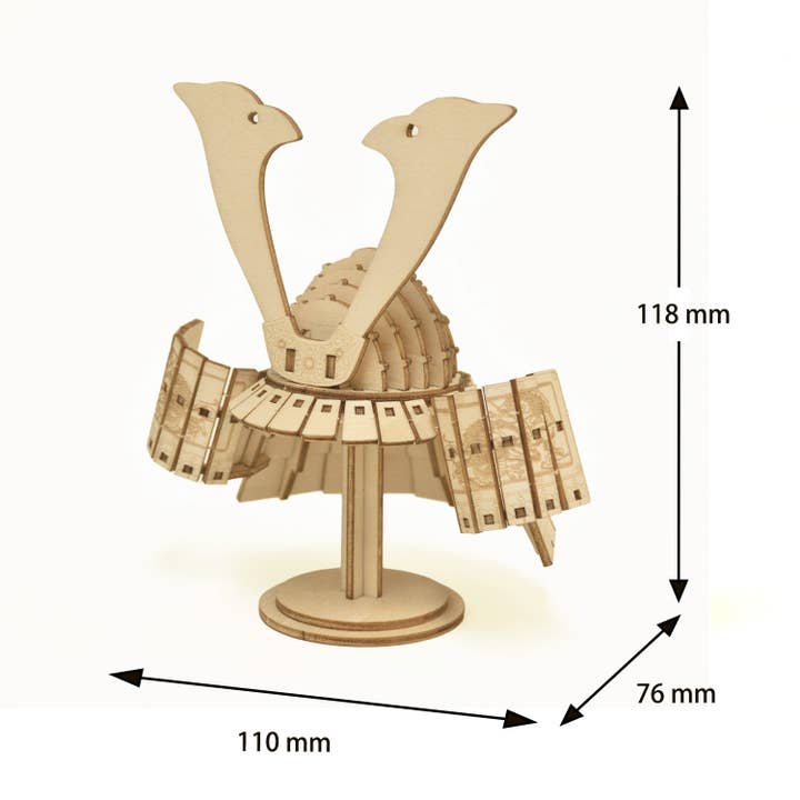 Magnote - Wholesale Puzzle - Adult - wa-gu-mi Kabuto Samurai Warriors Helmet Wooden 3D Puzzle Kit