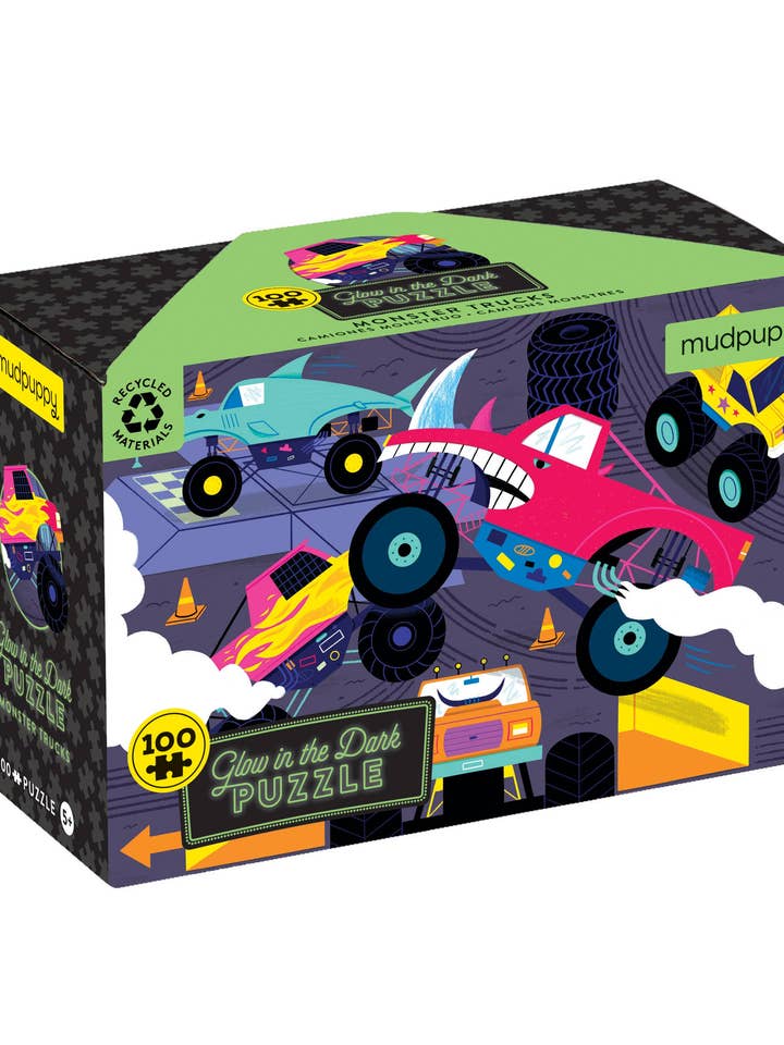 Monster Trucks 100 Piece Glow in the Dark Puzzle for wholesale by Chronicle Books