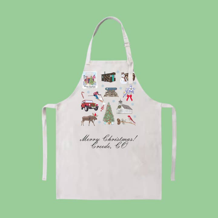 Canvas kitchen apron with any city landmarks for wholesale by Smallcity Gifts