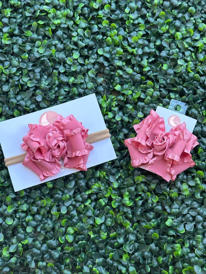 Dusty Mauve Classic Medium Ruffle for wholesale by Luna Lane treasures