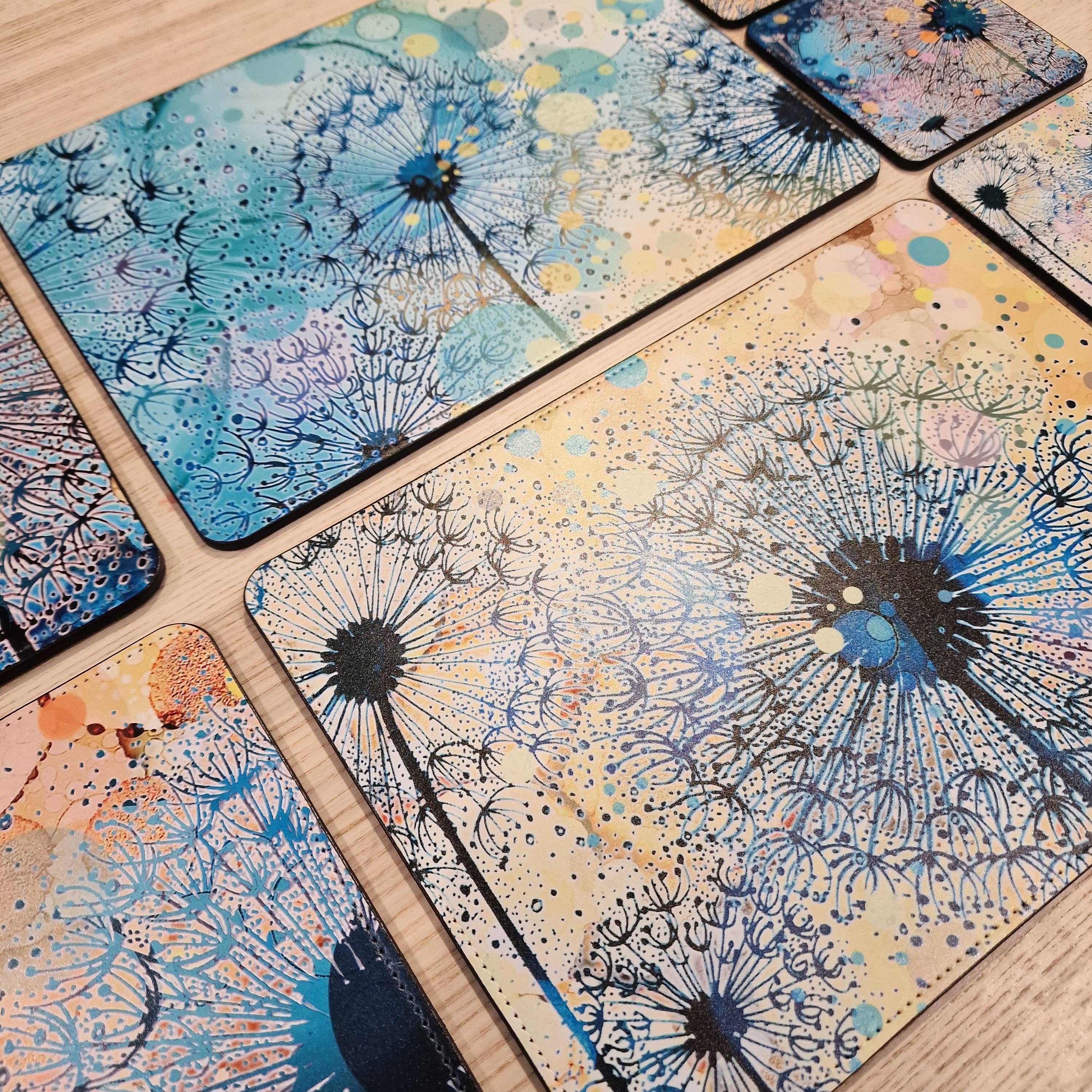 By Jo Crafts – wholesale Placemat – Dandelion Placemat and Coaster Set 12