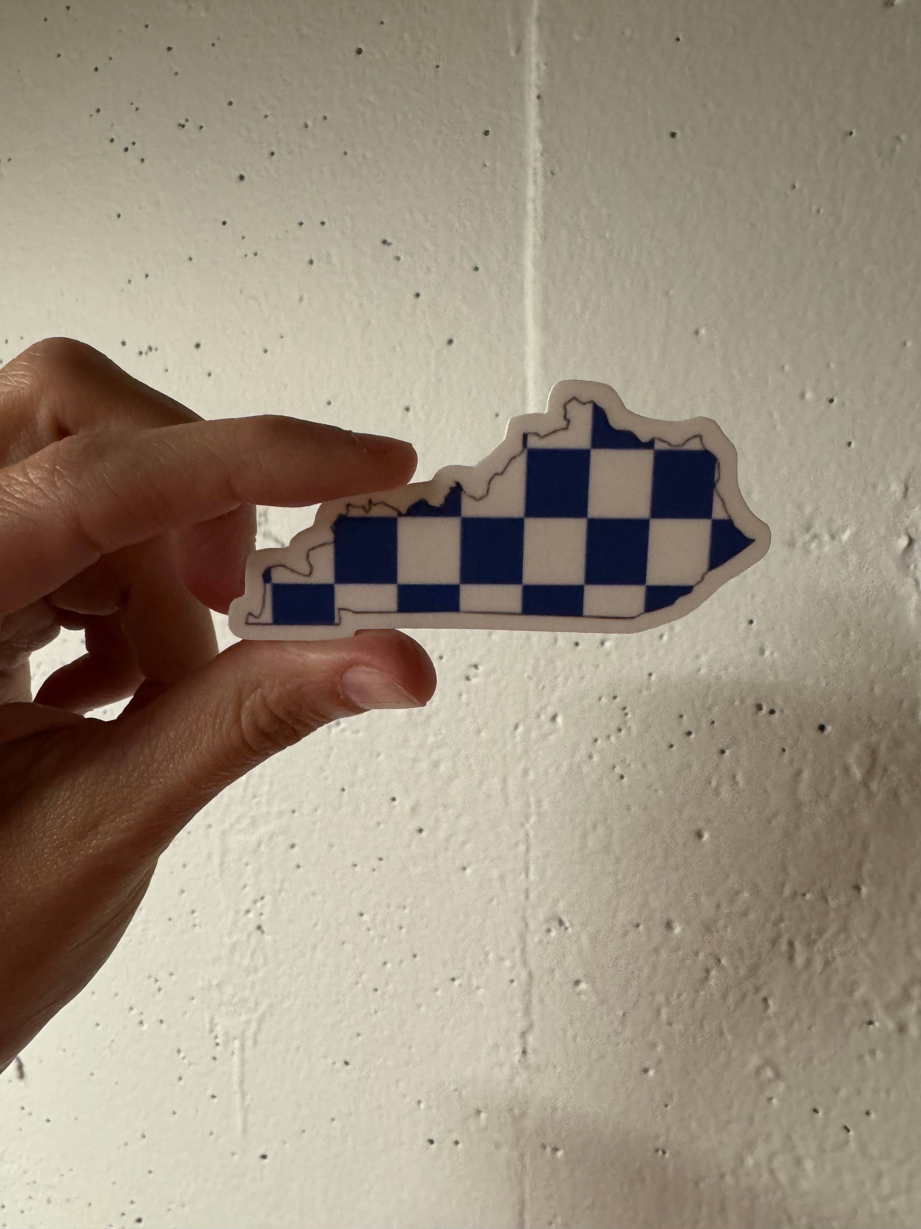 Kase Wear - Wholesale Sticker - Blue Checkered Kentucky Sticker1