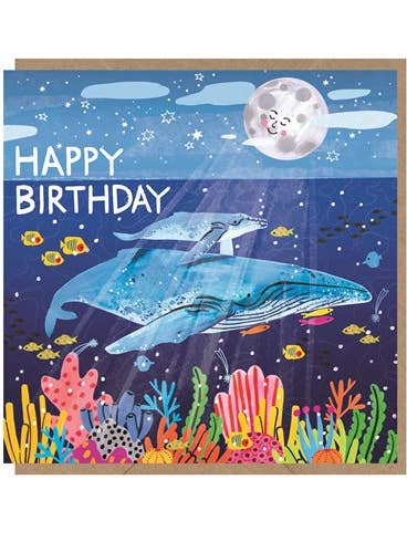Tarjeta de felicitación de cumpleaños para ballenas BUD23 para venta al por mayor de Earlybird Designs