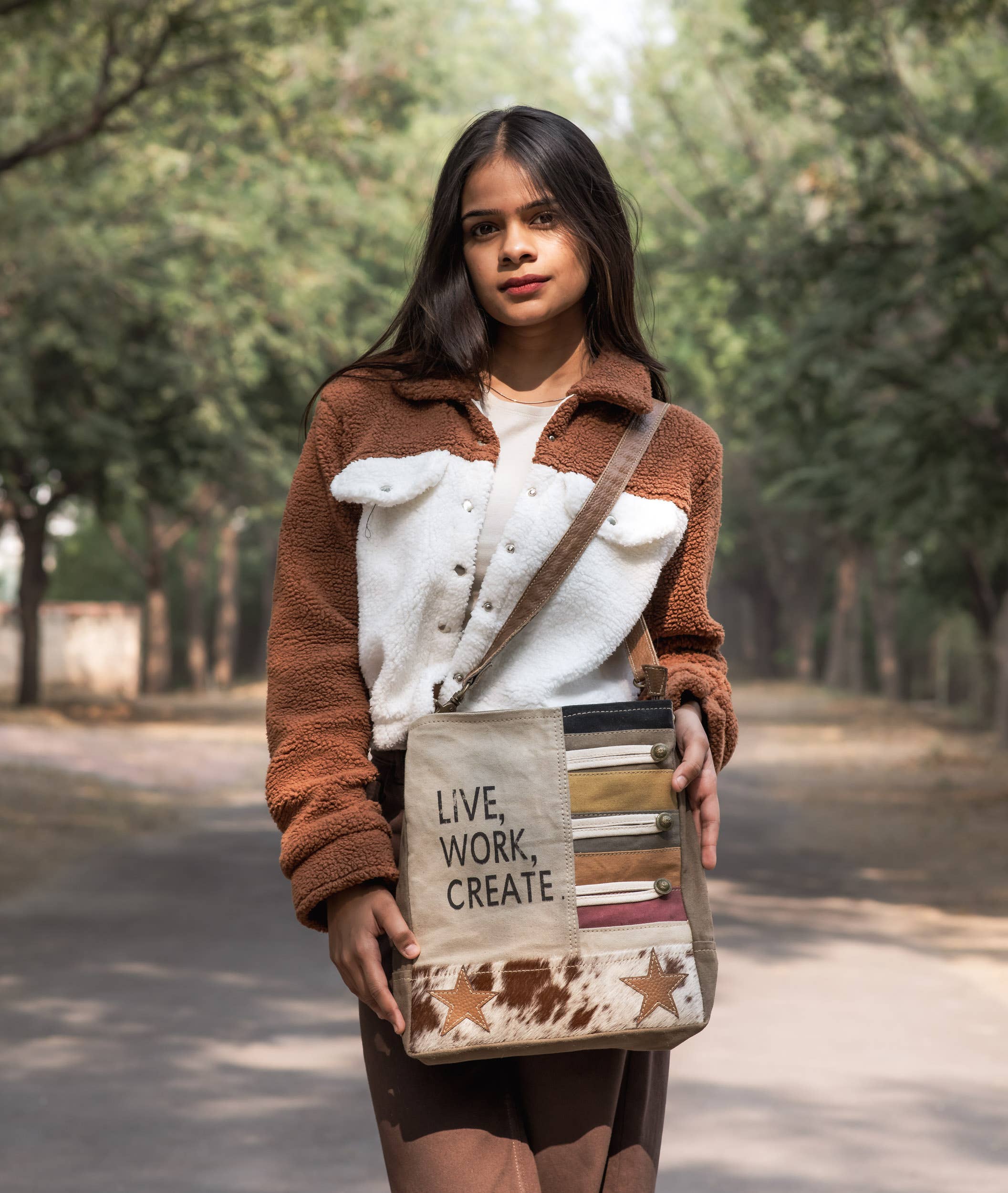 Hopofly Bags - Venta al por mayor Bolso con correa - Mujer - Bolso de hombro Kiko de lona y piel para mujer4