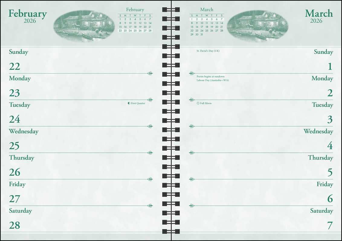 Simon & Schuster - Wholesale Calendar - Thomas Kinkade Studios 2026 Monthly/Weekly Engagement Calendar with Scripture by Thomas Kinkade3