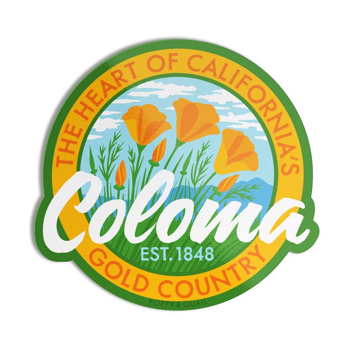 Coloma Poppies Sticker for wholesale by Poppy & Quail
