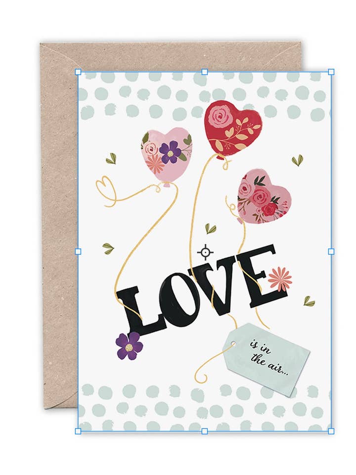 L'AMOUR EST DANS L'AIR CARTE D'AMOUR pour la vente par Emma Bryan Design