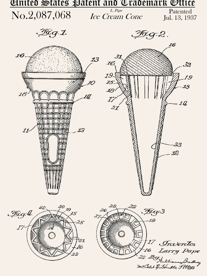 Carte de vœux Ice Cream Cone Everyday pour la vente par PATENT PRESS GREETING CARDS