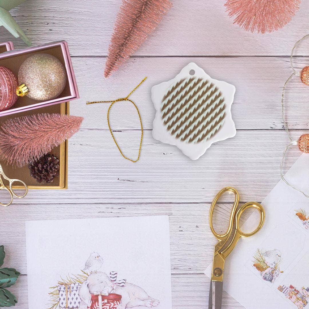 3dRose - Wholesale Ornament - 3dRose, Diagonal Stripe Stepped Zig Zag Pattern Gradient Brown, Ornament12