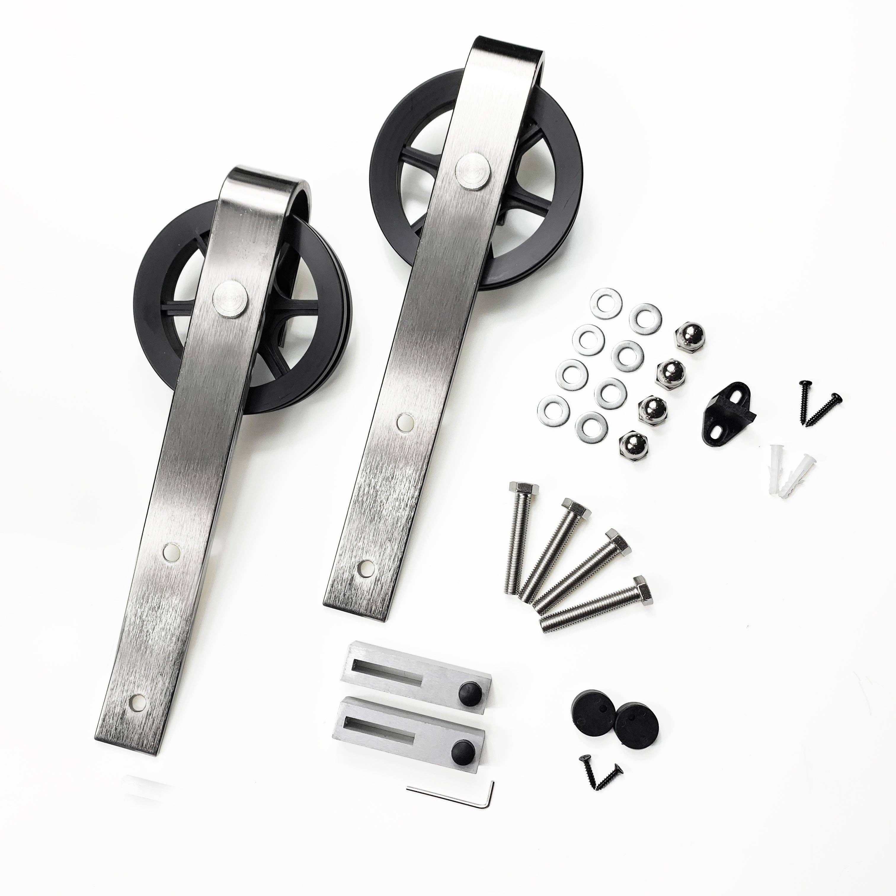 Homacer INC - Wholesale Knob/Pull - Brushed Nickel Black Wheel Roller Set (1 pair)0