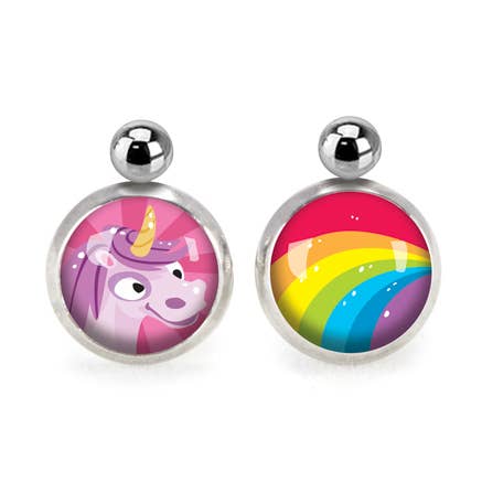 Nomade Silver Chirl Steel Balls.- Pink Unicorn/Rainbow for wholesale by Les Minis d'Emilie Fiala
