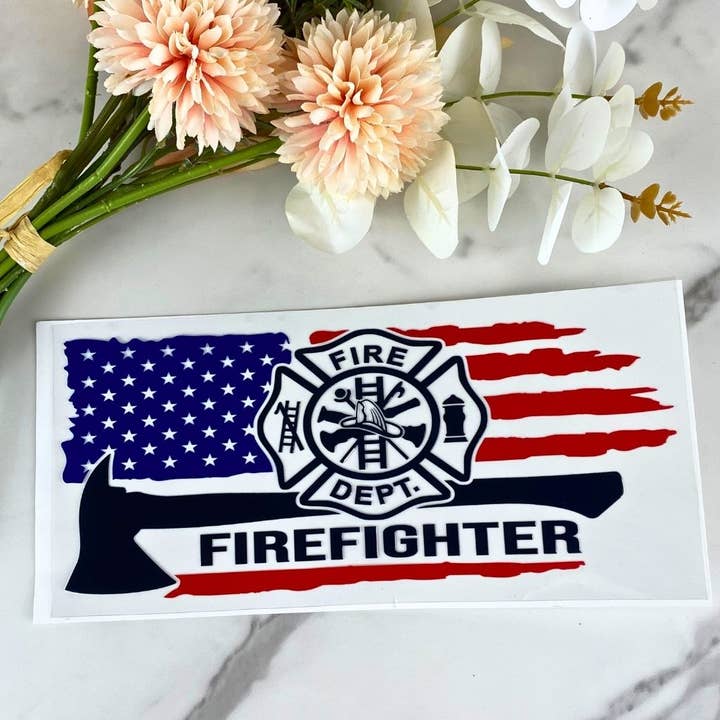Firefighter | 16 oz UV DTF Wrap for wholesale by HKS Custom Designs