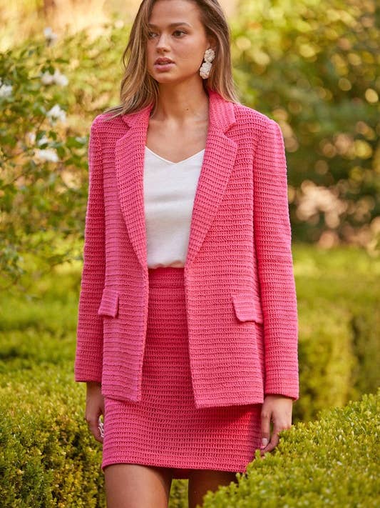 Gehaakte Blazer Met Klepzakken voor wholesale door SKIES ARE BLUE