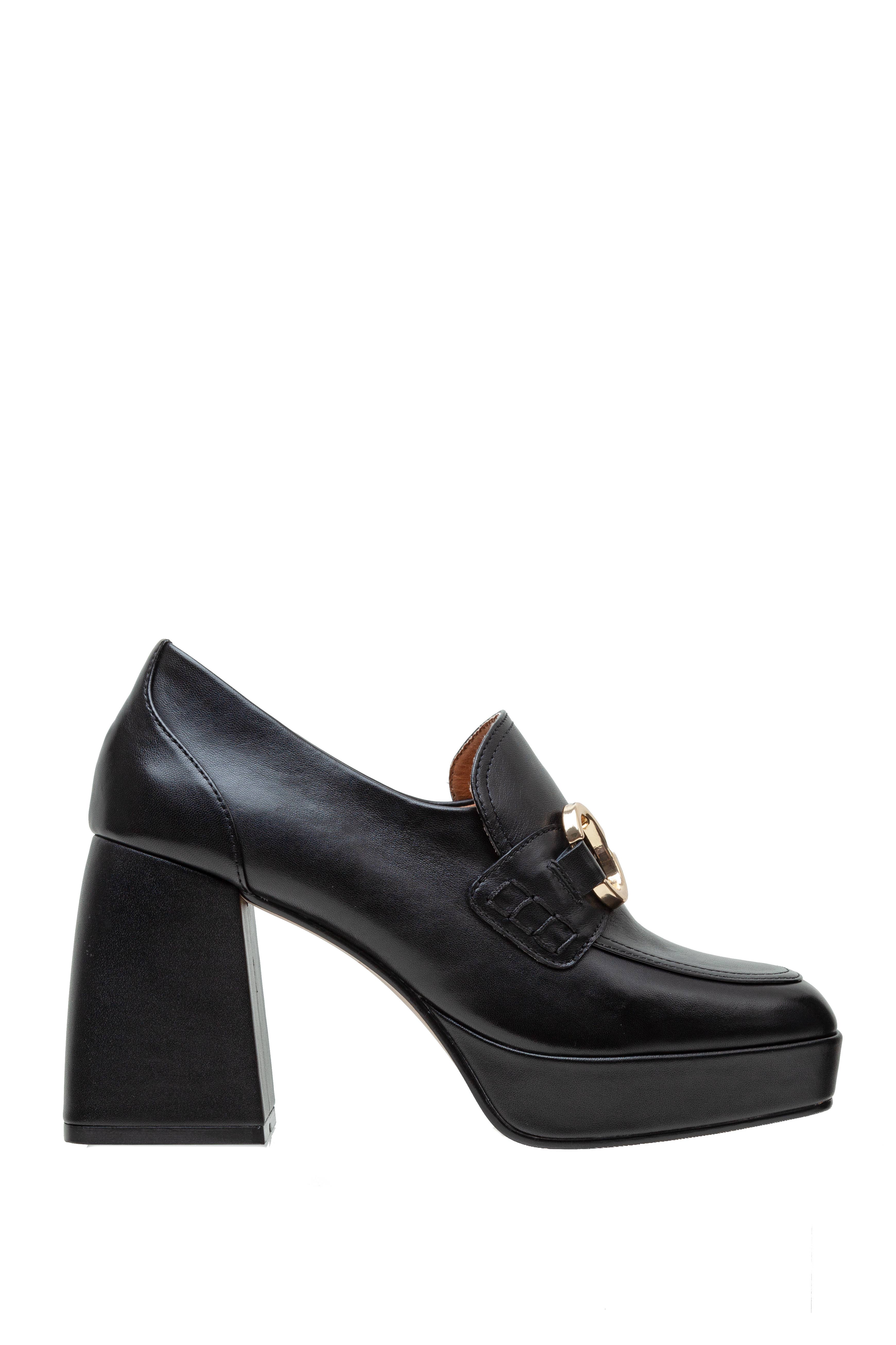 SCHWARZES LEDER NOW Plateau-Loafer mit Blockabsatz für Herren für den Großhandel auf Faire3