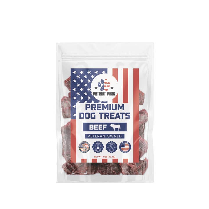 Patriot Paws Dog Treats 4oz. Beef for wholesale by Patriot Paws Dog Treats