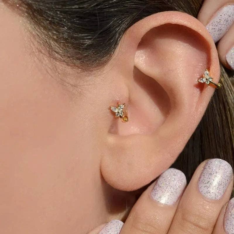 StockJWL - Venta al por mayor Pendiente sin pareja - Azul, Rosa; Púrpura, Pendiente de Mariposa, Joyería de Mariposa, Piercing de Anillo, Piercing de Tragus, Pendientes de Cartílago, Pendientes de Hélix, Regalo para Ella4