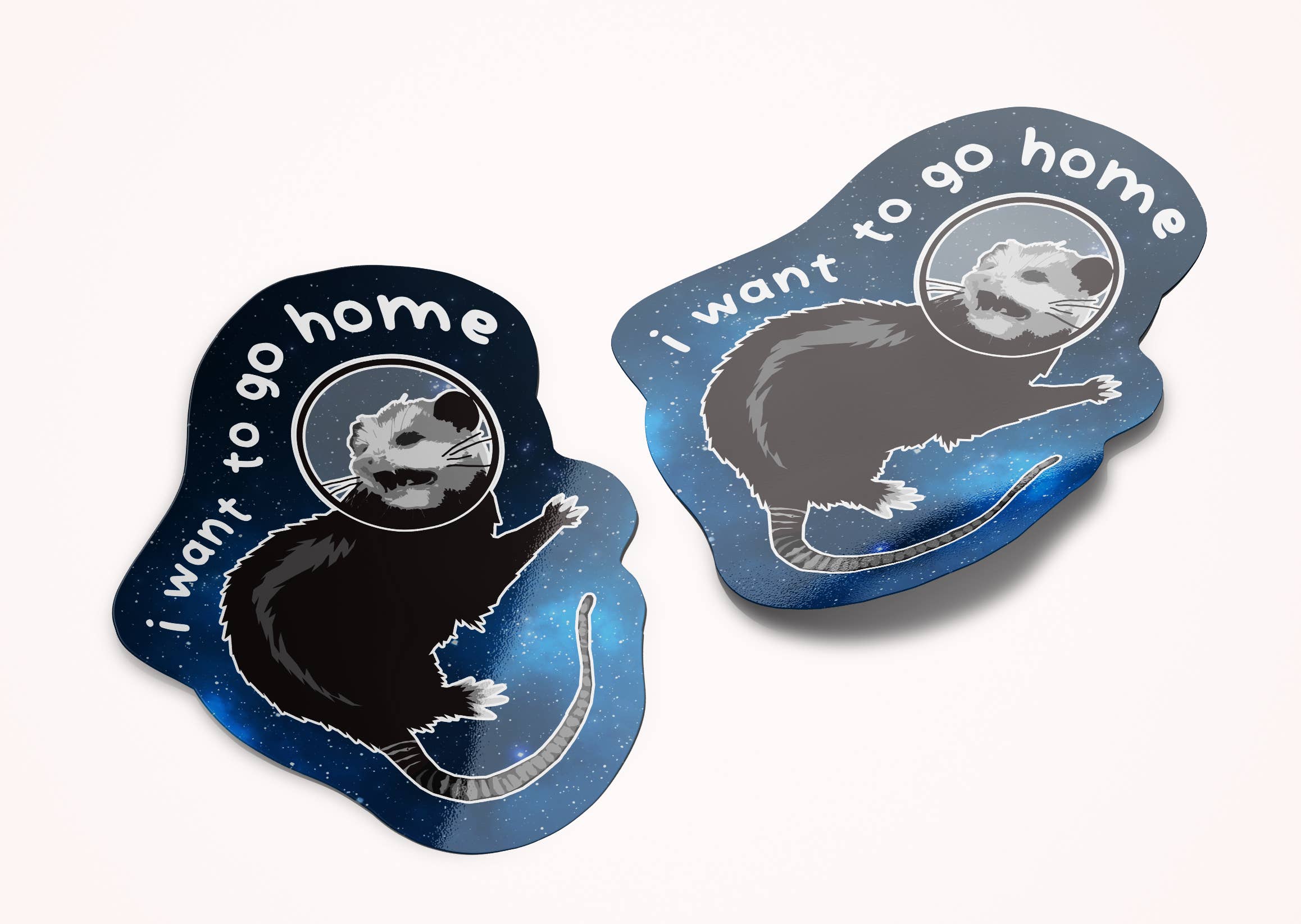 BoyPilot Goods - Wholesale Sticker - Possum in Space Sticker 3" x 3" - Introvert Anxiety Sticker5