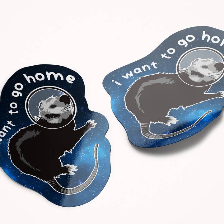 BoyPilot Goods - Wholesale Sticker - Possum in Space Sticker 3" x 3" - Introvert Anxiety Sticker5