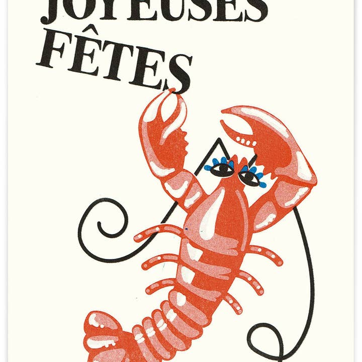 Happy Holidays Lobster Card A5 for wholesale by Pied De Poule