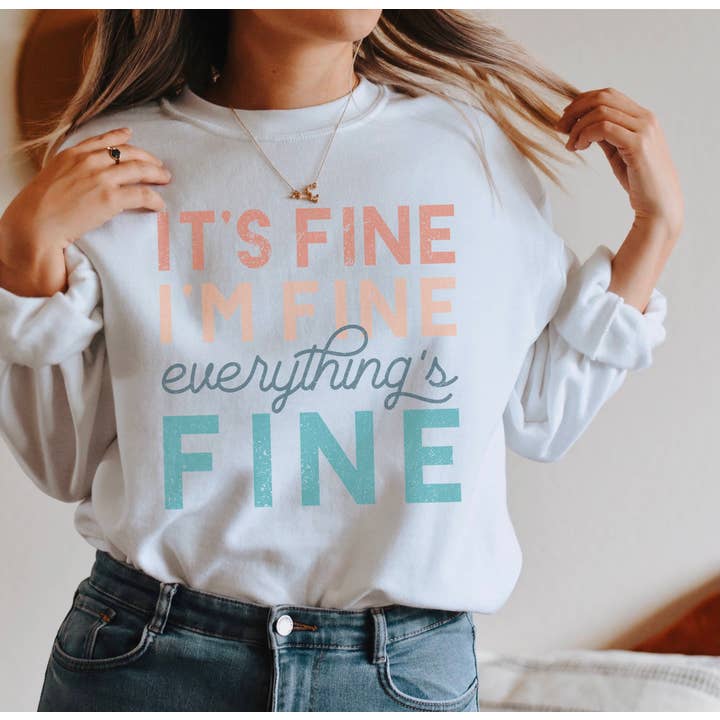 Det är bra Jag mår bra Allt är fin Crew Neck Sweatshirt för wholesale av Amy Anne Apparel Inc