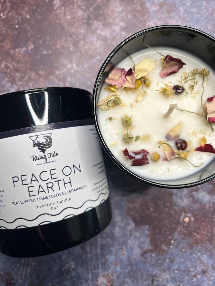 Paix sur Terre | Bougie Rituelle | Intention | Sorcellerie pour la vente par Rising Tide Soulpothecary