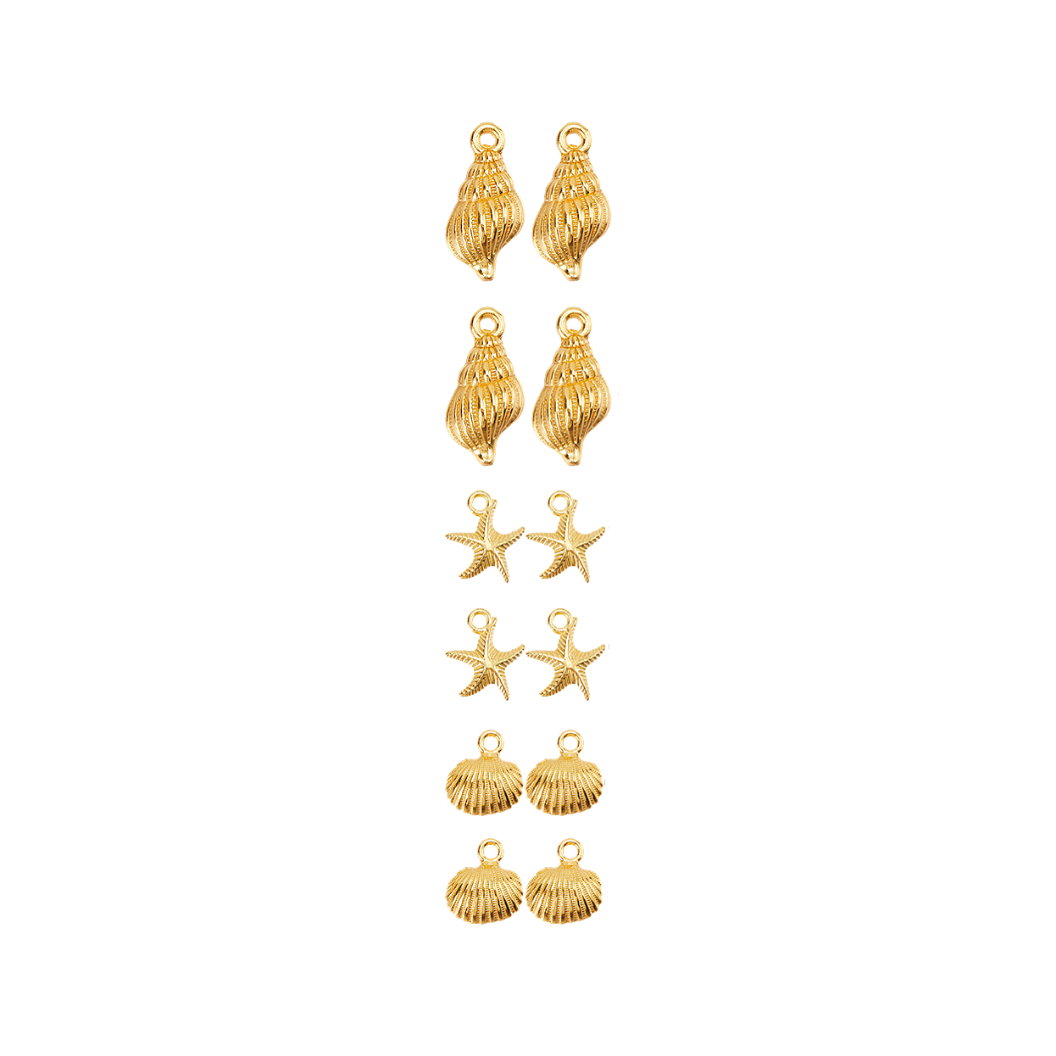 The Charm Bar Company – wholesale Individual charm/pendant – Gold Beach Shells Charm | Assorted0