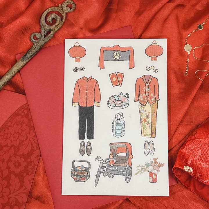 Zhi Wen Design - Wholesale Wedding Card - Peranakan (Baba and Nyonya) Wedding Card