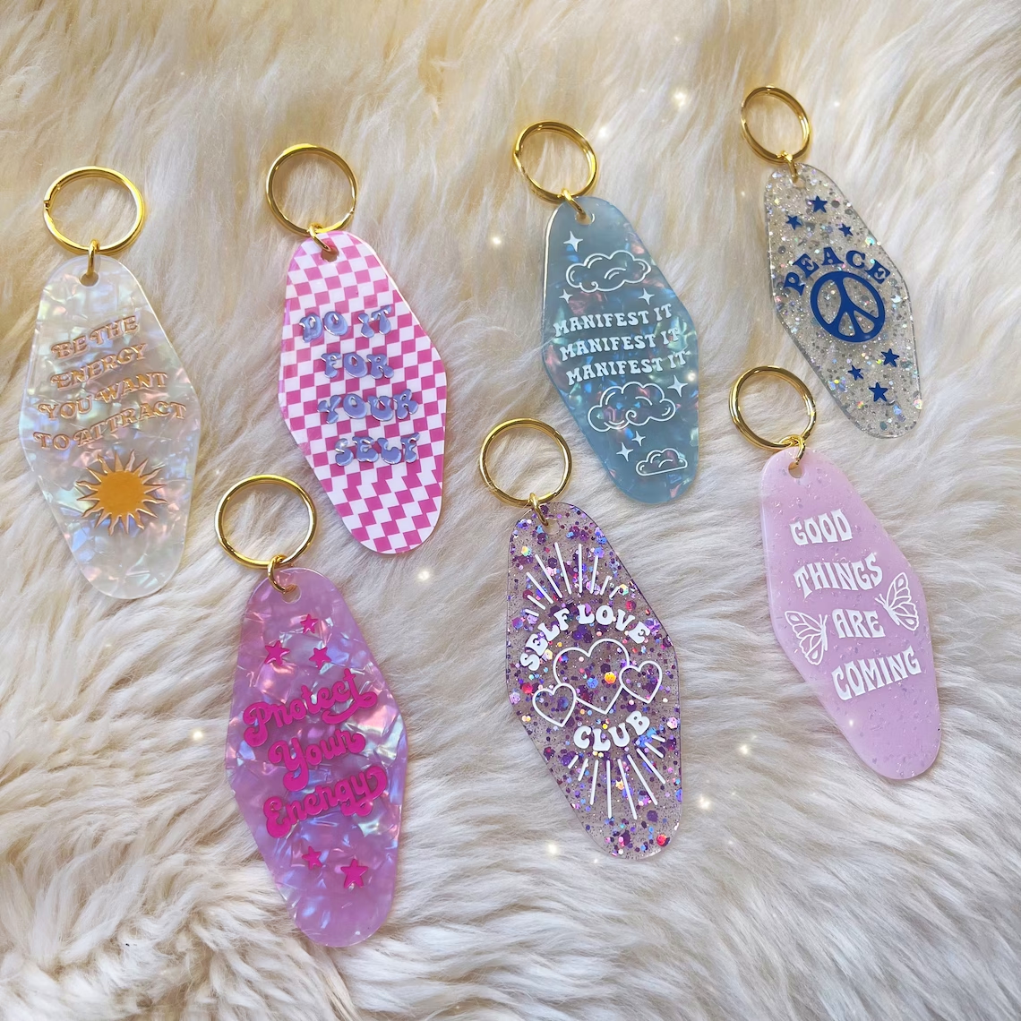 Wildflower + Co. - Wholesale Keychain - Women's - Cute Motel Keychain Positive Quotes Stocking Stuffer1
