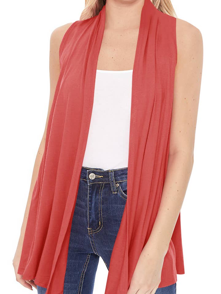 Effen vestvest zonder mouwen voor dames (open verpakking) voor wholesale door MOA COLLECTION