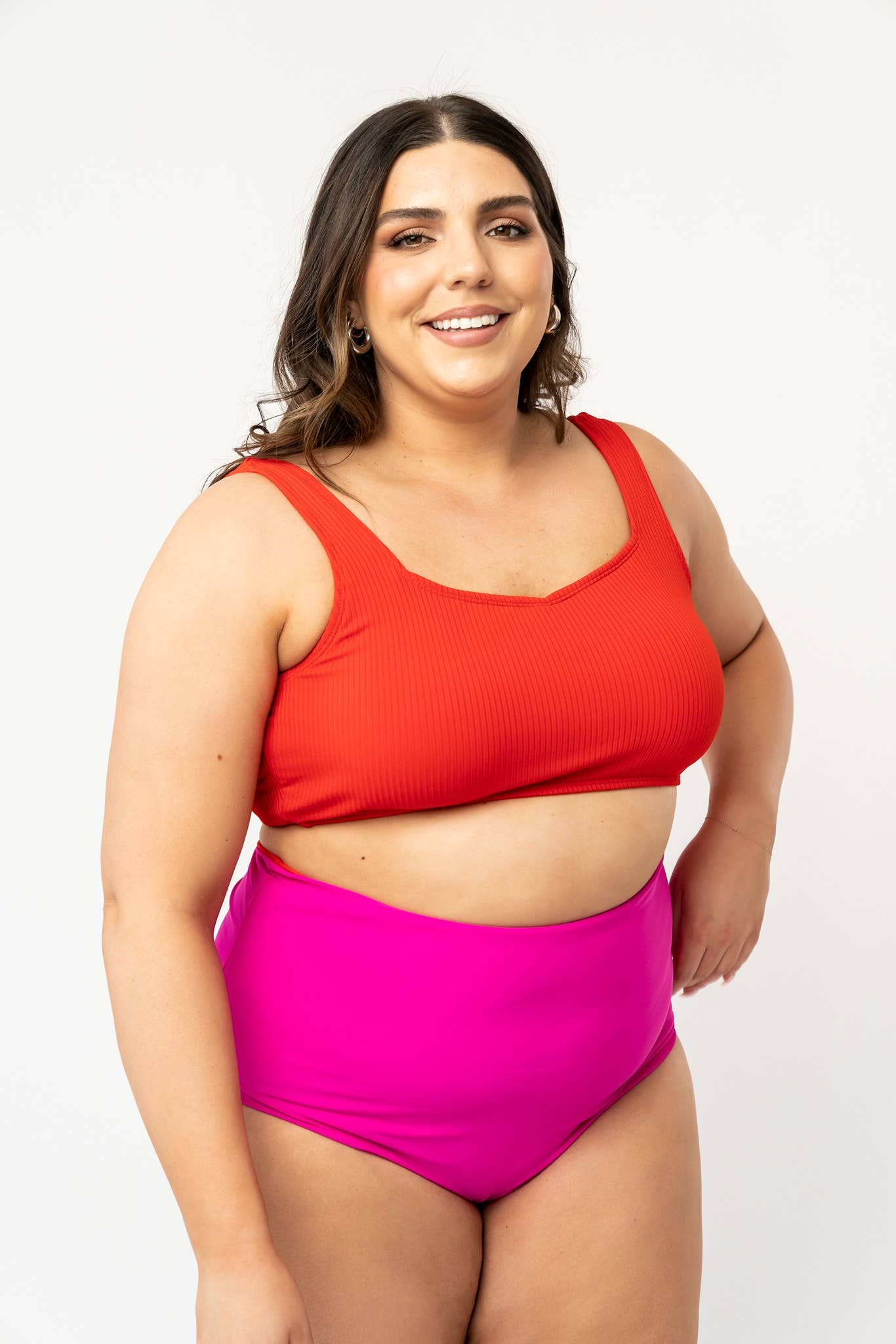 Poppy Red Twisted Back Swim Top for wholesale on Faire2