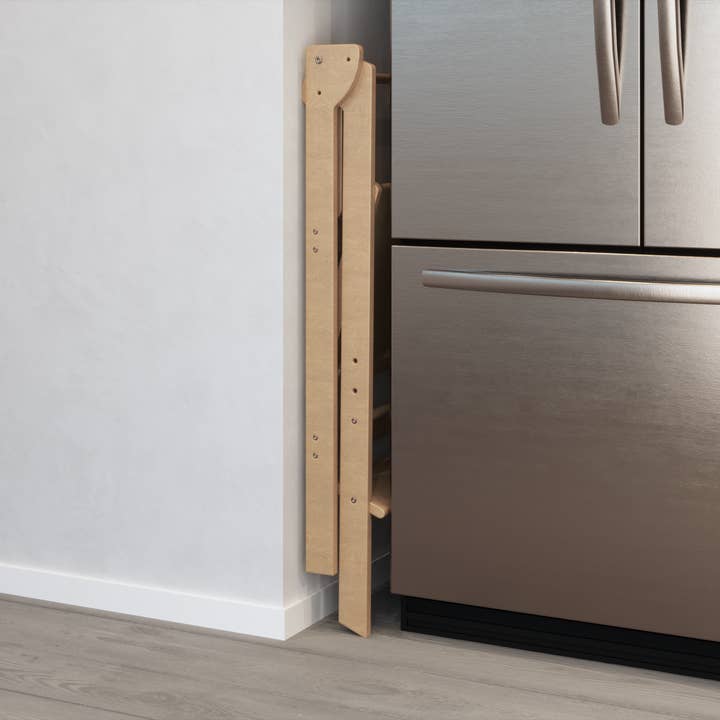 Mommy's Little Helper Co. – Brinquedo de madeira - Crianças por atacado – Torre Natural Dobrável e Ajustável Dupla Larga10