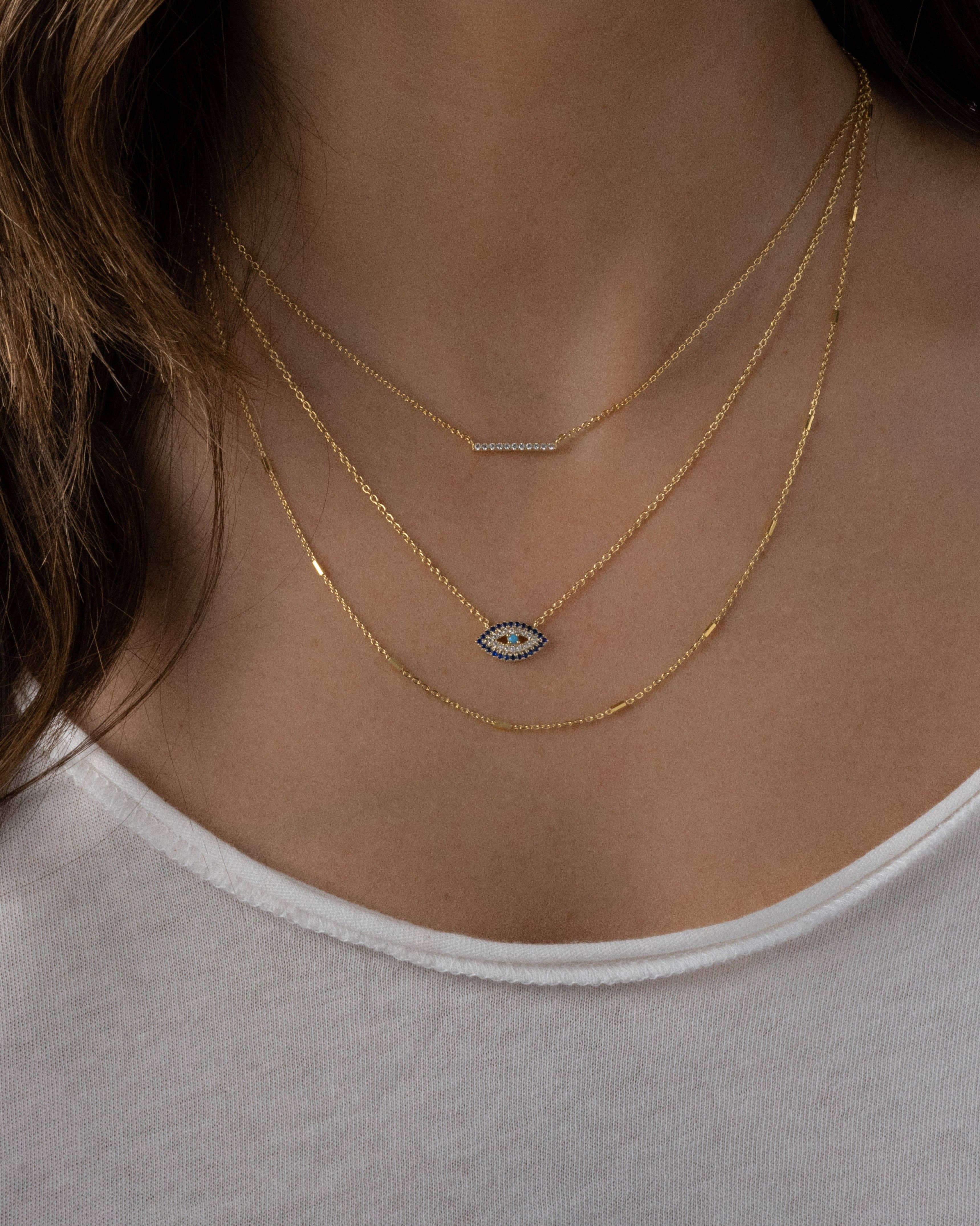 Sami Jewels - Venta al por mayor Collares con colgantes/abalorios - Collar Sapphire Evil Eye1