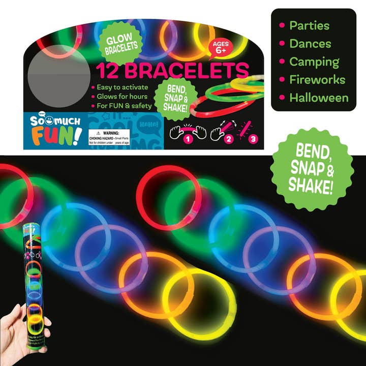 Novelty Brands - Wholesale Light-Up Toy - Kids & Baby - SO MUCH FUN! 12 PACK GLOW BRACELETS 12 PIECES PER PACK