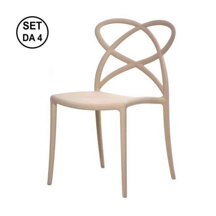 KONTE.DESIGN Juego de 4 sillas LONG ISLAND de polipropileno para venta al por mayor de Konte.Design