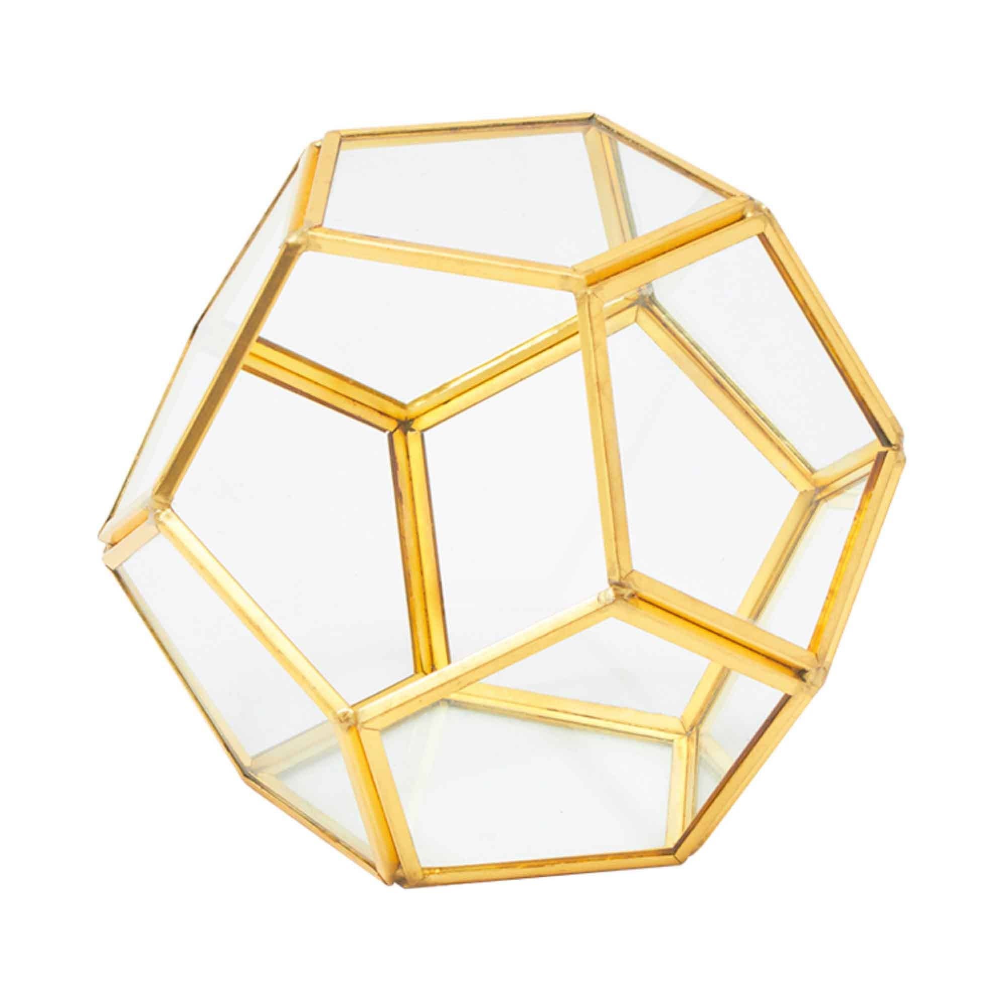 Portofino International Trading, USA - Wholesale Terrarium - Gold Hexagon Terrarium