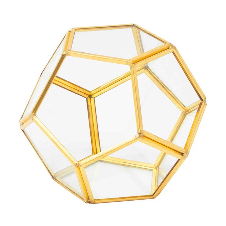 Gold Hexagon Terrarium for wholesale by Portofino International Trading, USA