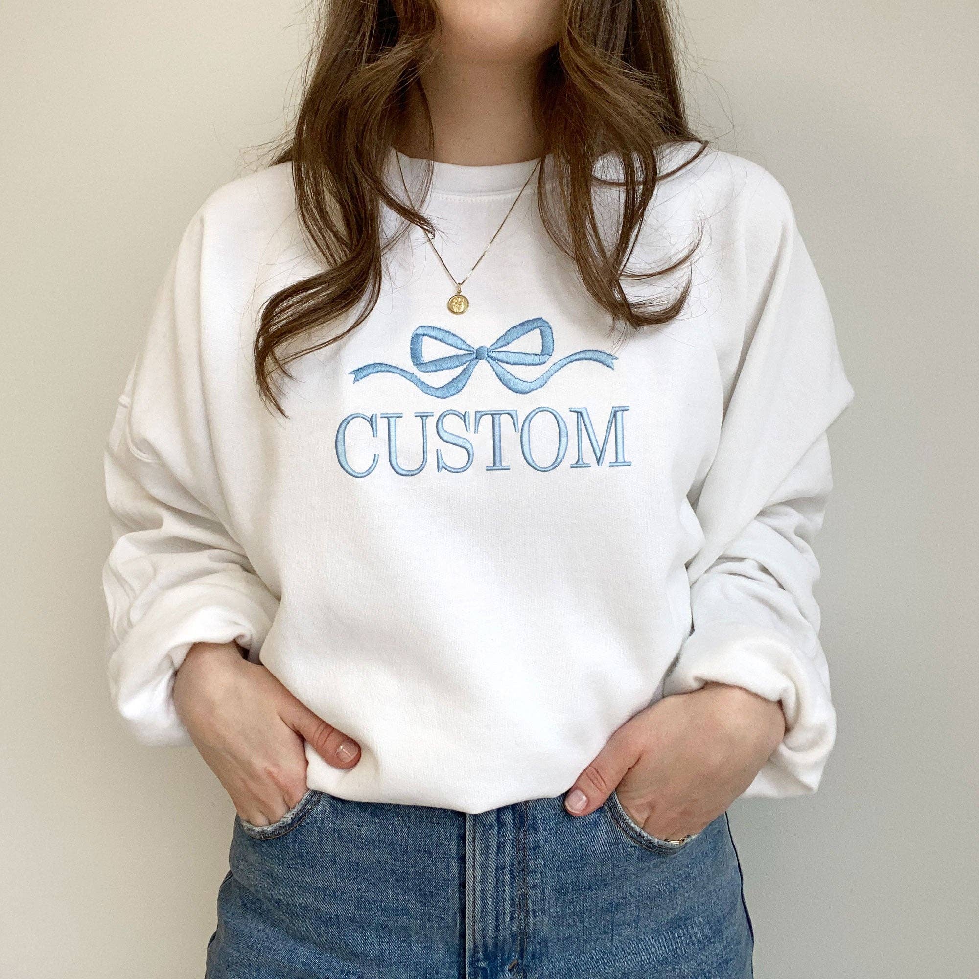 Arden & Gold - Wholesale Sweatshirt - Women's - Custom Bow Embroidered Gemma Crewneck Sweatshirt5