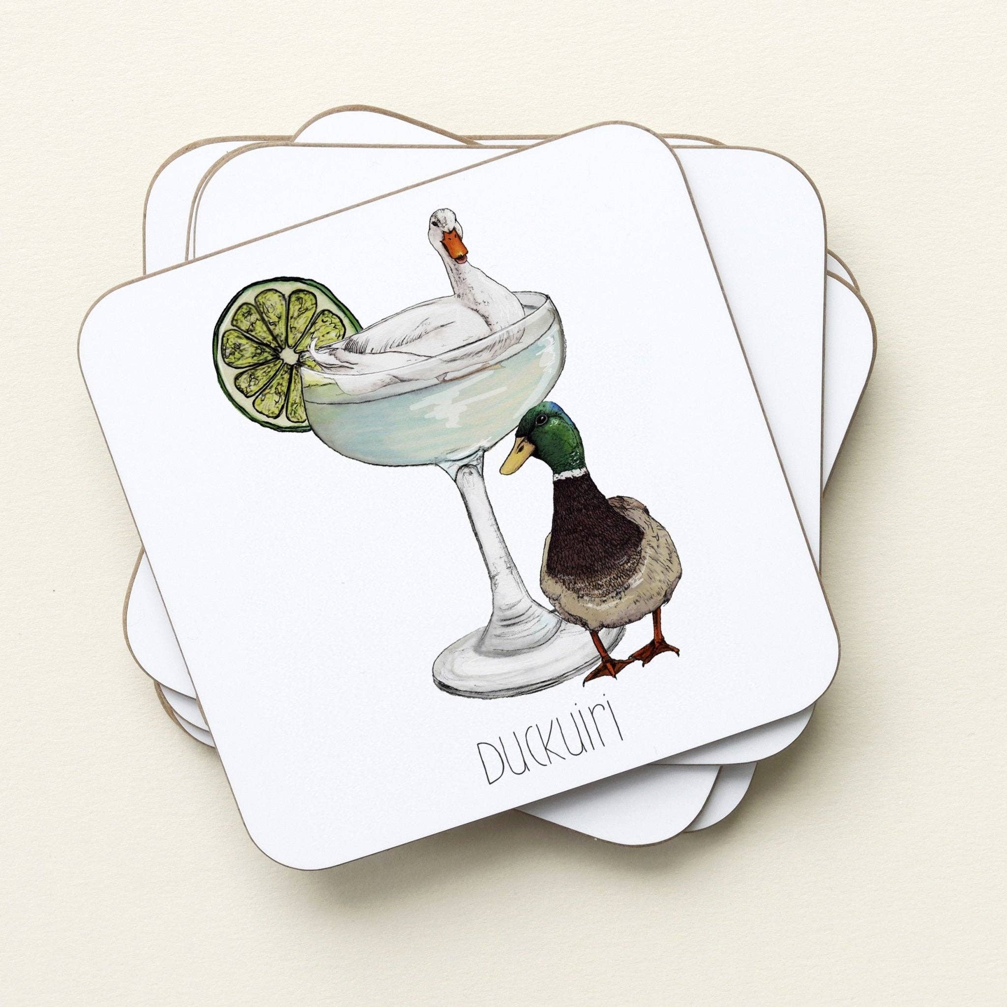 Duckuiri Drinks Coaster | Cork Coaster | Funny Coaster for wholesale by Fawn & Thistle Ltd (US Duties Paid)