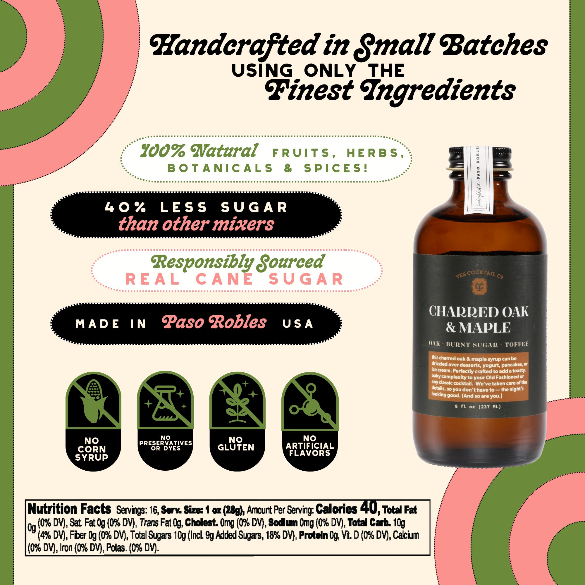 Yes Cocktail Co – Großhandel Cocktailmischung/-sirup – Verkohlte Eiche & Ahornsirup3