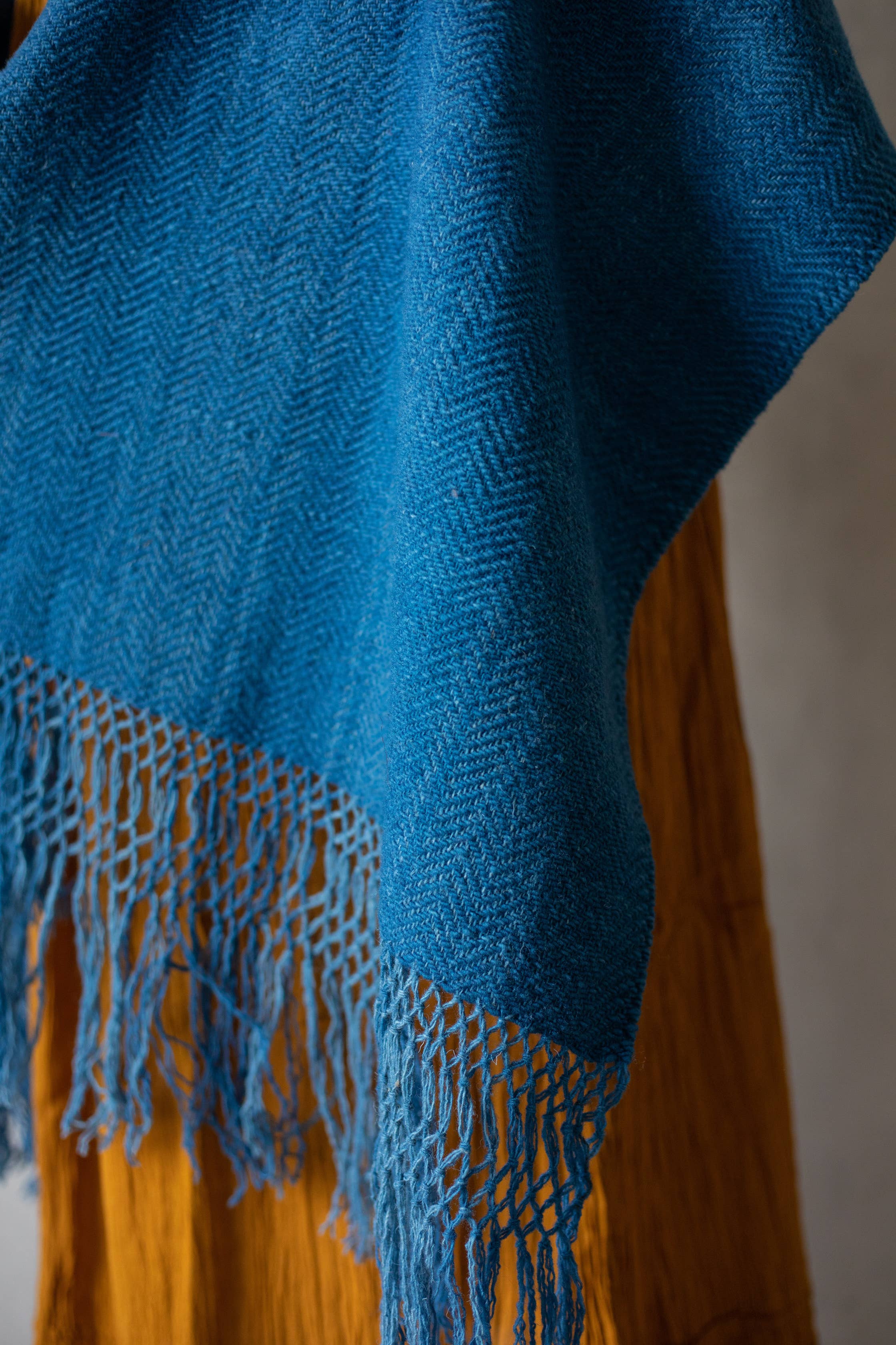 The Zapotec Weavers - Wholesale Wrap - Women's - Zapotec Wool Rebozo/Shawl, Indigo Dye3