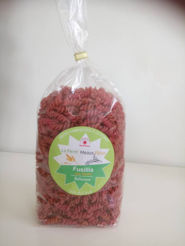 Rødbeder og æg Fusillis 500g for engroshandel hos La Ferm'Meaux Pâtes