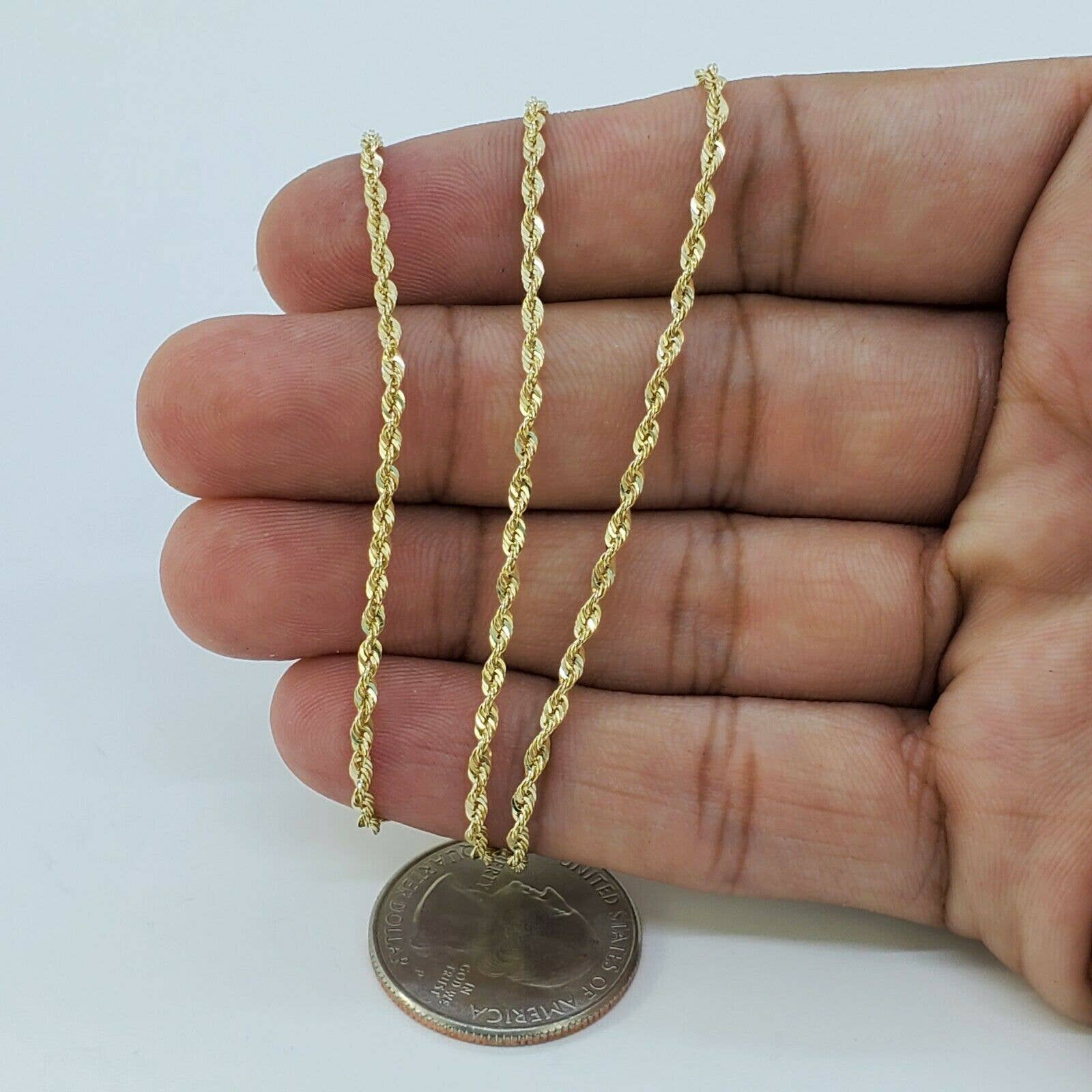 FASHIONISTAAA - Vente Collier maille et chaîne - Collier en or jaune massif 10 carats, chaîne torsadée 1,5 mm, 40-76 cm2