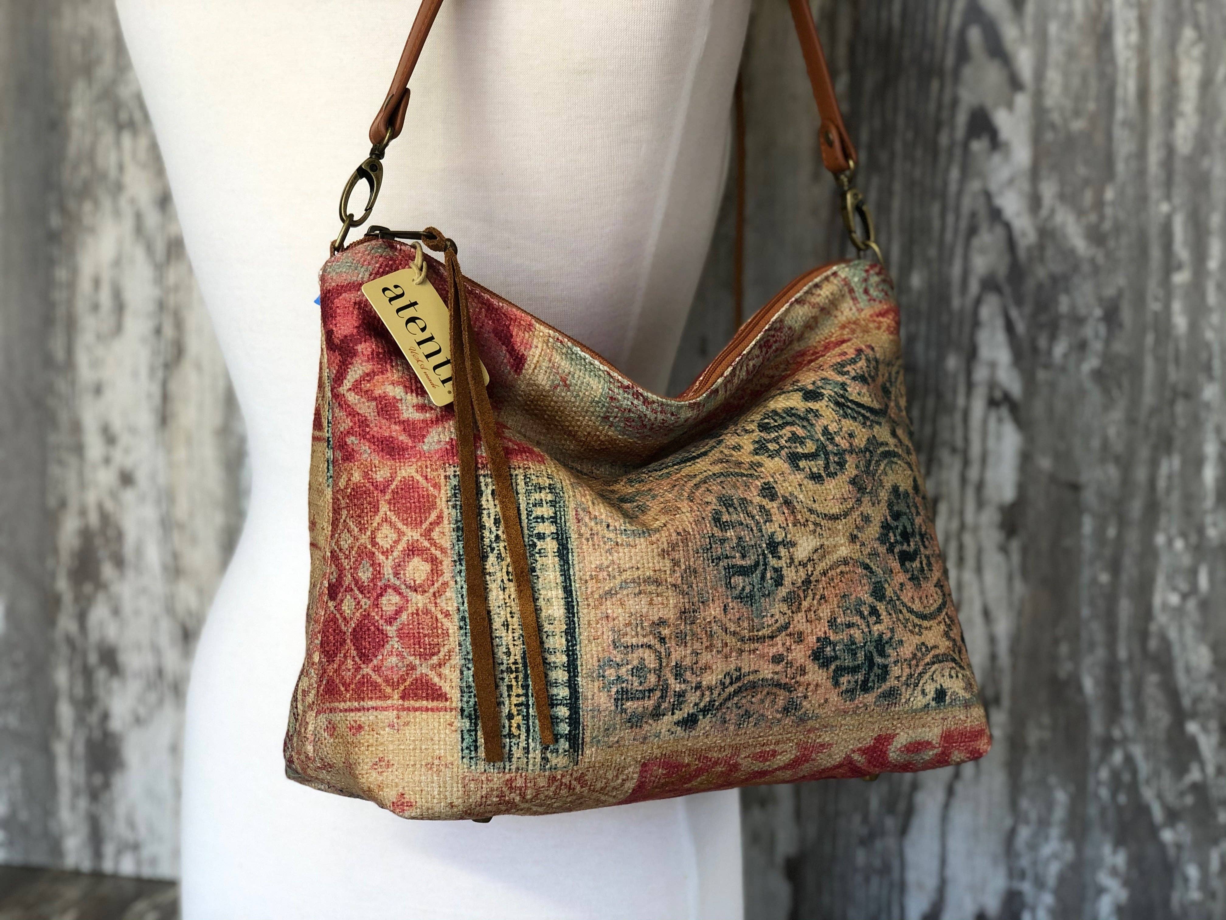 Atenti - Vente Sac porté épaule – femme - Sac à main Linen Patch1