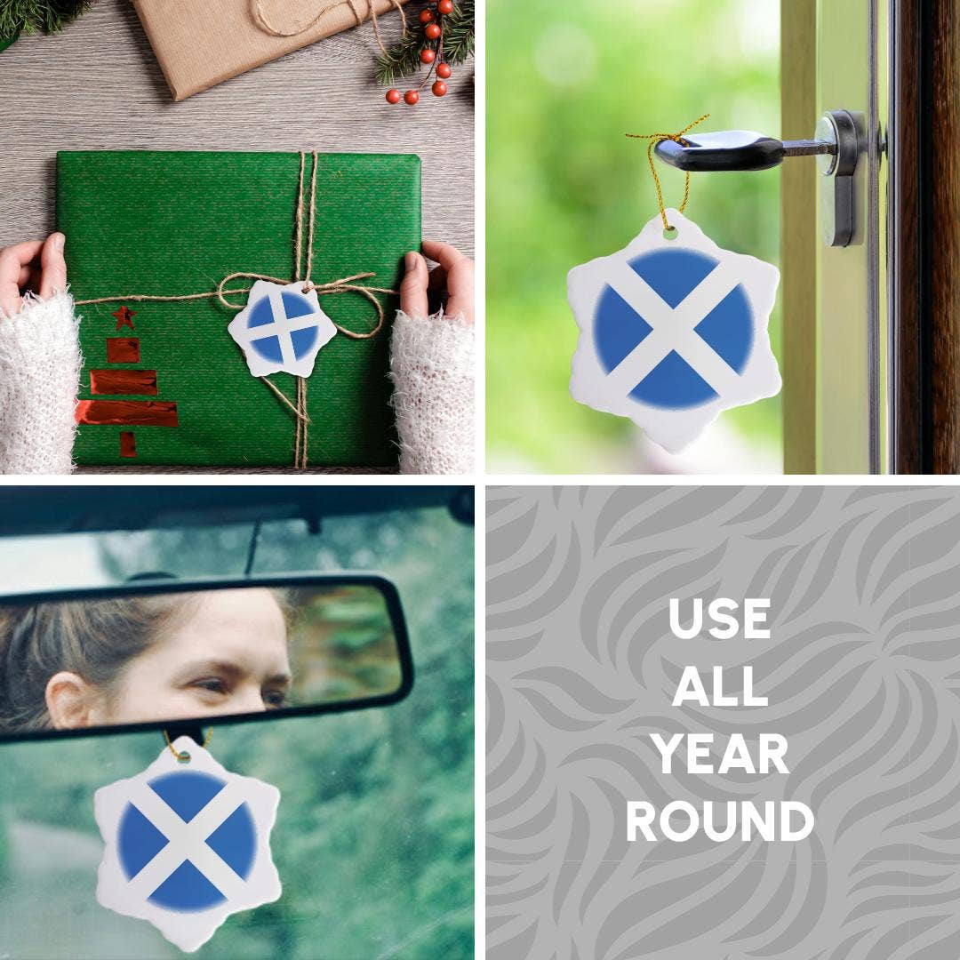 3dRose - Vente Objets de décoration - 3dRose, Drapeau de l'Écosse - bleu écossais avec croix de Saint-André blanche - Écossais Royaume-Uni, Ornement11