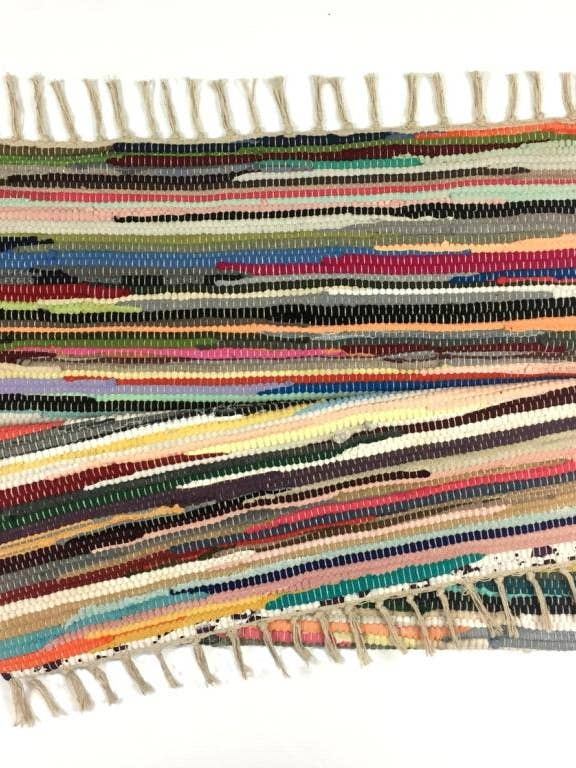 Hippie Chic™ Upcycled Cotton Rag Rug 2x3 - Multi Colour for wholesale by Jafsons International