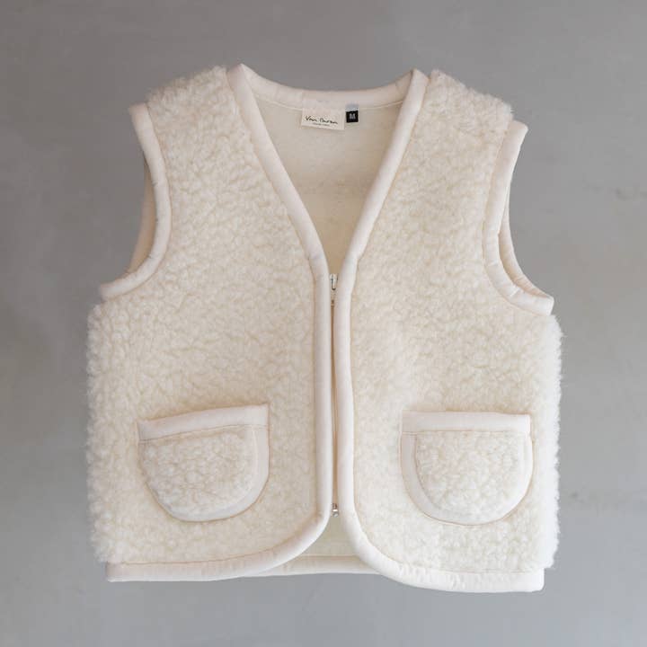 Wool children's bodywarmer Nilo Off-White - 4 sizes for wholesale by Van Buren