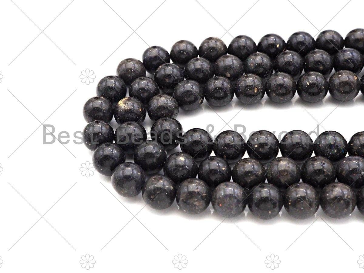 BestBeads&Beyond - Venta al por mayor Cuentas - Cuentas redondas lisas de ópalo negro australiano genuino y raro, 6 mm/8 mm/10 mm, ópalo natural de alta calidad, hebra completa de 39,4 cm, SKU U10562