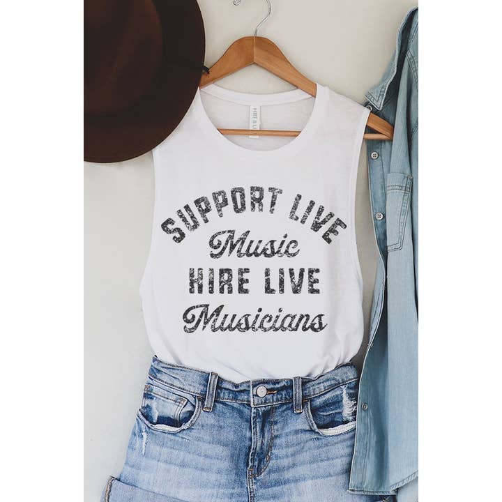 HRTandLUV - Wholesale Tank Top - Women's - SUPPORT LIVE MUSIC GRAPHIC TANK TOP3