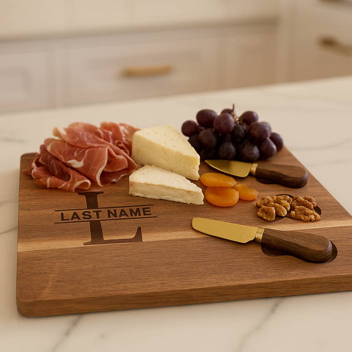 Ensemble de 4 planches à charcuterie personnalisées en acacia, mariage pour la vente par Famgraving