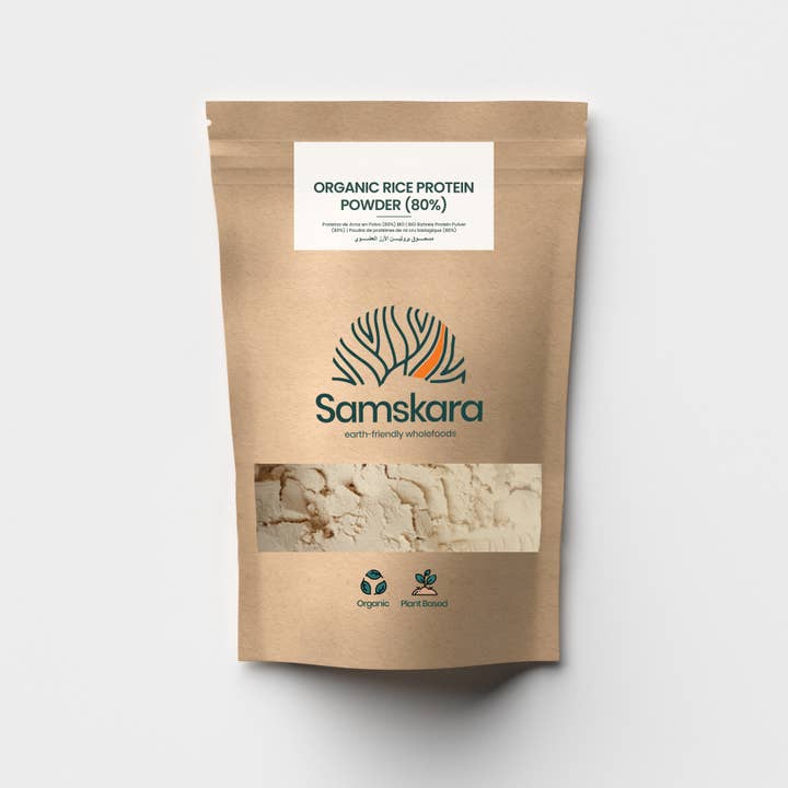 Samskara – Engroshandel Protein-/superfoodpulver – Brun risproteinpulver (80%) | Økologisk BIO | 500 gr